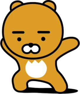 🕺 6b002312 Ryan Kakao Friends, Райан, Медведь, Корейский, Персонаж, Животное whatsapp sticker