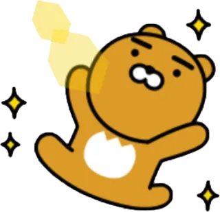 ✨ 7eaf5a0f Ryan медведь, милый, блестящий, мультфильм, каваий, Райан whatsapp sticker