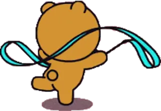 💃 83041a05 медведь, гимнастика, лента, милый, животное, танец, мультфильм whatsapp sticker