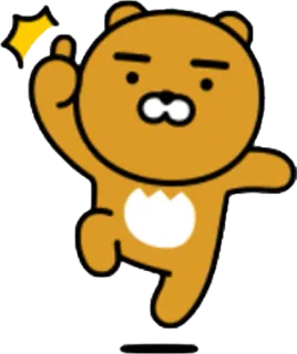 👍 84a371d5 Ryan ryan, kakao friends, медведь, милый, мультфильм whatsapp sticker