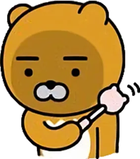 😕 8866b75b Ryan Райан, Kakao Friends, медведь, мультяшный персонаж, стикер whatsapp sticker