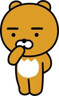 🤔 e3b0e408 Ryan медведь, мультфильм, персонаж, милый, животное whatsapp sticker