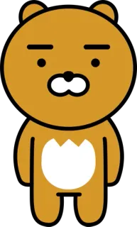 🙂 f9e0d383 Ryan Райан, kakao friends, медведь, мультфильм whatsapp sticker