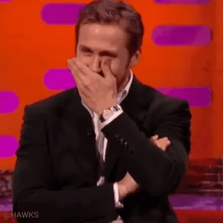 😂 5f43d17b Ryan Gosling actor, celebridad, riendo, llorando, emocional, hombre telegram sticker