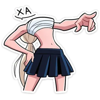 😂 9c3d82a1 XA Cartoon, Anime, Personnage, Fille, Pose, Bandage telegram sticker