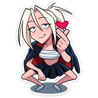 🫰 e049704c Dessin animé, Animé, Personnage, Coeur, Fille, Geste d'amour telegram sticker