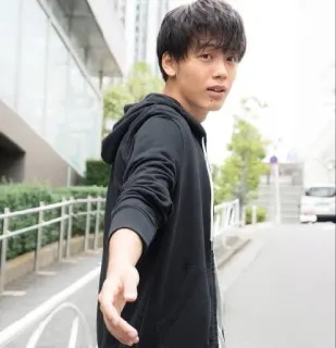 🖐 485a0e66 man, hoodie, street, portrait, casual telegram sticker