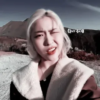 🥅 f3427164 눈이 부셔 personne, femme, clin d'oeil, portrait, coréen whatsapp sticker