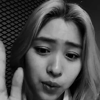 🕶 17ba5559 여자, 셀카, 손 제스처, 사람, 인물 사진, 무표정 telegram sticker