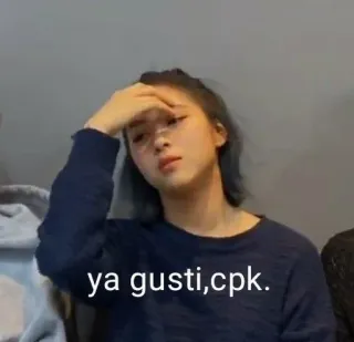 ☄ ecd8dff1 ya gusti,cpk. ผู้หญิง, หงุดหงิด, คน, สีหน้า, ความคิด telegram sticker