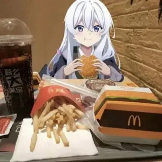 🤫 22dea69b 애니메이션, 음식, 맥도날드, 만화, 감자튀김, 버거 telegram sticker