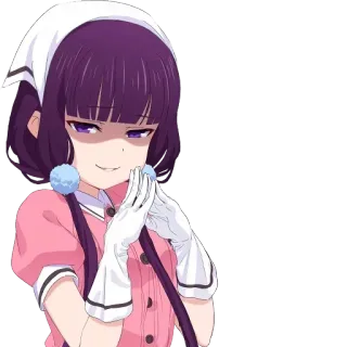 😈 b2663e2e 애니메이션, 능글, 악당, 계획, 음모, 장갑, 메이드, 소녀 telegram sticker