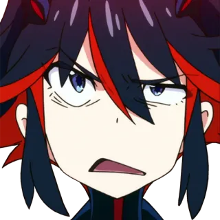 🤨 361748f8 Ryuko Matoi Kill la Kill 애니메이션, 킬라킬, 마토이 류코, 화난, 짜증난 telegram sticker
