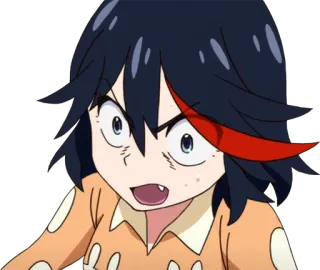 ⁉️ 9808e432 Ryuko Matoi Kill la Kill 애니메이션, 캐릭터, 킬라킬, 마토이 류코, 화난 telegram sticker