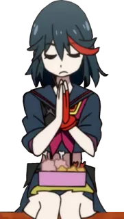 🙏 db181715 Ryuko Matoi Kill la Kill 애니메이션, 킬라킬, 마토이 류코, 기도 telegram sticker