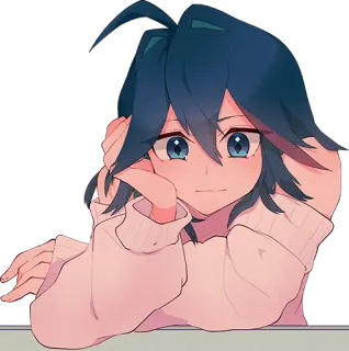 🙂 23108925 Anime, Manga, Fille, cheveux bleus telegram sticker