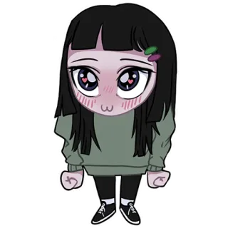 🥺 216702de Anime, Menina, Fofo, Desenho animado, Adesivo telegram sticker