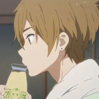 🍢 2e2e56ff 牛 Anime, Junge, Trinken, Flasche, Milch, Süß whatsapp sticker