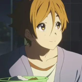 🍪 55cbdfbd Anime, Charakter, Essen, Porträt, Lächeln whatsapp sticker