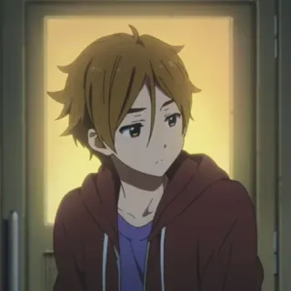 🍢 69666814 Anime, Junge, Cartoon, braune Haare, Porträt, Manga whatsapp sticker