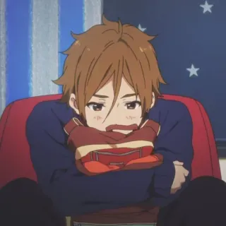 🍢 97940e5d Anime, Junge, Winter, Schal whatsapp sticker