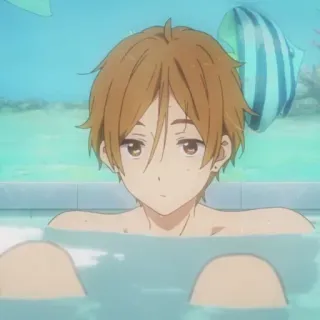 🍢 e7bbcd9c Anime, Charakter, Wasser, Schwimmen, Entspannung whatsapp sticker