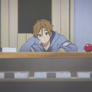 🍪 fb07b991 Anime, Junge, gelangweilt, Schule, Apfel whatsapp sticker