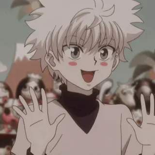 ➖ 8bd47a75 Killua Zoldyck Hunter x Hunter Killua, Hunter x Hunter, Anime, Cartone animato, Ragazzo, Felice whatsapp sticker