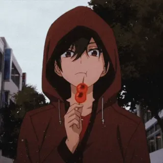 ➖ ee1bec30 Anime, Dango, Ragazzo, Felpa con cappuccio, Carino, Cartone animato, Cibo whatsapp sticker