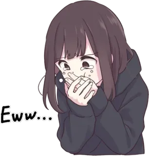 🤢 1ff9d309 Eww.... fille anime, beurk, dégoût, réaction, mignon, émotionnel telegram sticker