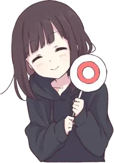 👍 3b9a4ff0 Anime, Fille, Mignon, Joyeux, Gai, Approbation, Cercle telegram sticker