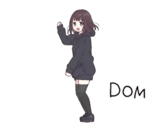 🥁 51cd3c5b DOM fille anime, mignon, dessin animé, autocollant telegram sticker