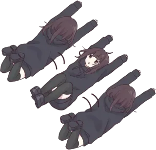 🙃 7f59ffe1 Anime, Dessin animé, Mignon, Fille, Autocollant, Chibi, Femme telegram sticker