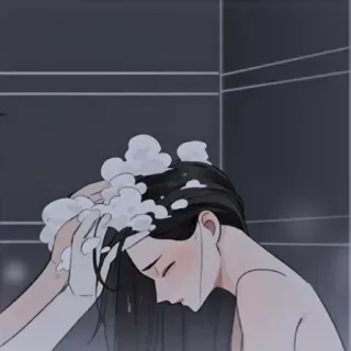 🩸 a7dfbd19 mulher, shampoo, duche, cabelo, bolhas whatsapp sticker