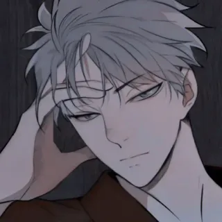 🎈 da92d0bc Anime, Personagem, Homem, Retrato, cabelo grisalho whatsapp sticker