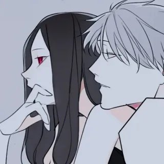 🖤 f9db718d desenho animado, anime, menina, menino, casal, personagens whatsapp sticker