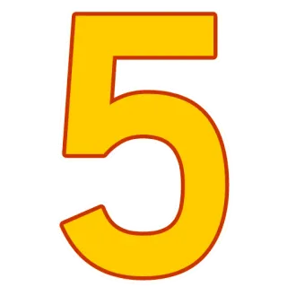 5️⃣ 029372a0 ตัวเลข, สีเหลือง, ห้า, 5 telegram sticker