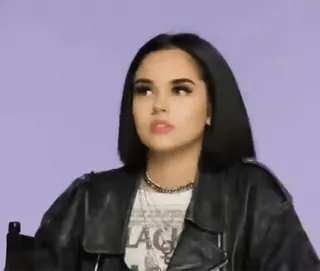 🔹 86e51765 woman, portrait, celebrity, black hair, leather jacket telegram sticker