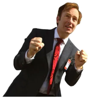 ๐ฌ dc67f493 Saul Goodman Better Call Saul lawyer, suit, excited, tv show, character telegram sticker