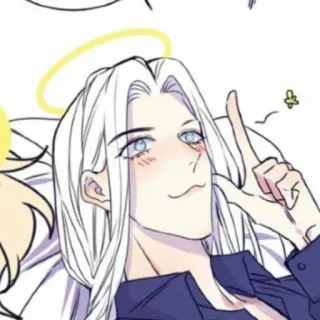 🍭 376dabf9 อนิเมะ, การ์ตูน, นางฟ้า, รัศมี, ผู้ชาย, ตัวละคร telegram sticker