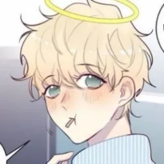 🍭 6caefac0 นางฟ้า, การ์ตูน, เด็กผู้ชาย, รัศมี telegram sticker