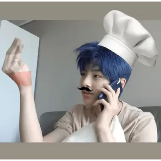 🤪 e3e40e28 シェフ, 料理, イタリアン, 口ひげ, 帽子, 電話 telegram sticker