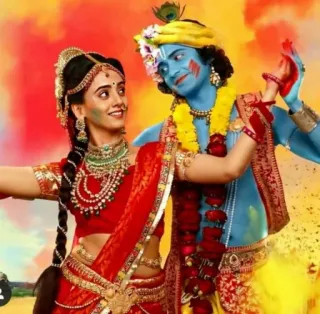 🥰 0431c19a Krishna Hinduism, Indian culture, deity, spiritual, Krishna, Radha, religion telegram sticker