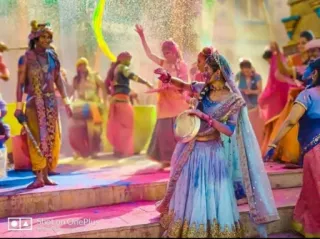 💃 1e9b5100 Krishna Holi, festival, Hindu, color, celebration, Indian festival telegram sticker