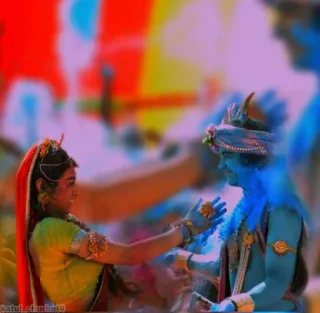 🥰 27510077 Krishna Hindu, Radha, Krishna, religion, deity, holi, indian culture telegram sticker