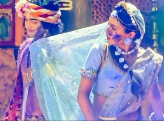 😆 31c37c09 hinduism, holi, radha, krishna, indian culture, festival, color telegram sticker