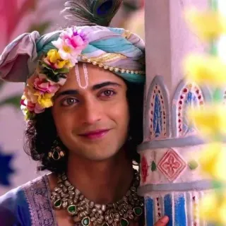 😊 42f0fa9a Krishna Krishna, Hindu deity, Indian culture, spiritual, religious figure telegram sticker