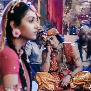 🙃 47ba79d7 Krishna Krishna, Hinduism, Indian culture, religious figure, spiritual, deity, Radha telegram sticker