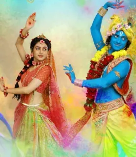 🕺 5f21b61d Krishna Hinduism, deity, Indian culture, dancing, religion telegram sticker