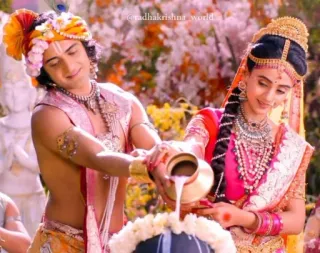 😌 61b4bdb6 @radhakrishna_world radha krishna, hinduism, indian culture, devotion, religion, spiritual telegram sticker